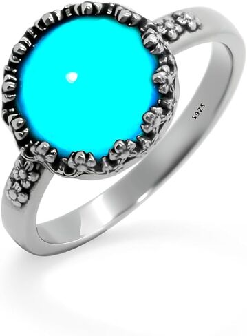 Simple Cherry blossom Single Crystal Quartz Gemstone S925 Sterling Silver Ring For Women,Retro Antique Vintage Boho Bohemain Statement Jewelry in Saudi Arabia