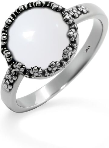 Simple Cherry blossom Single Crystal Quartz Gemstone S925 Sterling Silver Ring For Women,Retro Antique Vintage Boho Bohemain Statement Jewelry in Saudi Arabia