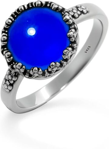 Simple Cherry blossom Single Crystal Quartz Gemstone S925 Sterling Silver Ring For Women,Retro Antique Vintage Boho Bohemain Statement Jewelry in Saudi Arabia