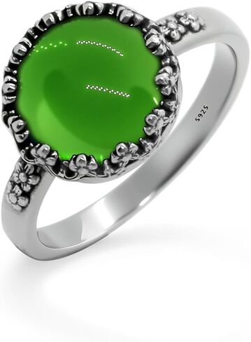 Simple Cherry blossom Single Crystal Quartz Gemstone S925 Sterling Silver Ring For Women,Retro Antique Vintage Boho Bohemain Statement Jewelry in Saudi Arabia