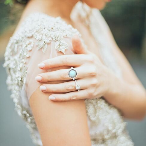 Sterling Silver Round Crystal Ring, Natural Sunflower Stone Sun Jewelry, Retro Style Women's Ring, S925 in Saudi Arabia