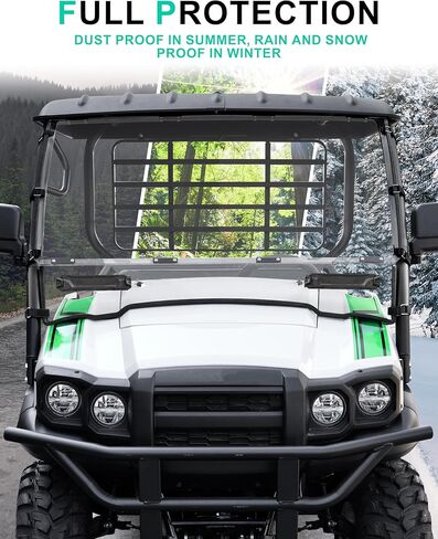 SAUTVS Full Windshield for Kawasaki Mule SX 2017+, Clear Dustproof Durable Hard Coat PC Vented Front Full Windshield for Kawasaki Mule SX SE XC LE FE 2017-2026 Accessories in Saudi Arabia