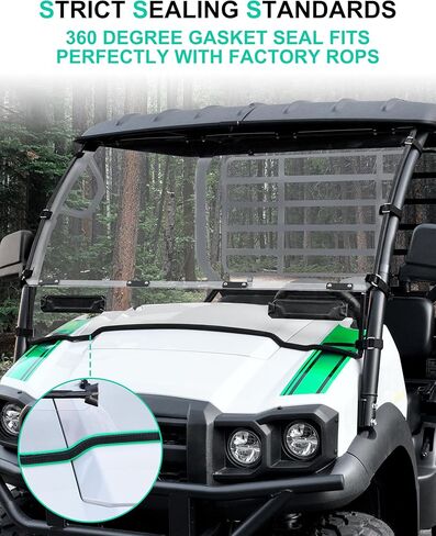 SAUTVS Full Windshield for Kawasaki Mule SX 2017+, Clear Dustproof Durable Hard Coat PC Vented Front Full Windshield for Kawasaki Mule SX SE XC LE FE 2017-2026 Accessories in Saudi Arabia
