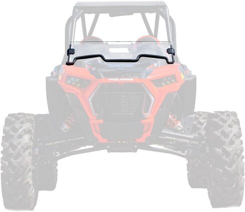 SuperATV Half Windshield for 2021+ Polaris RZR Trail 900 Sport/S 900 / S 1000 / Premium/Ultimate | Clear Standard Polycarbonate Construction 250X Stronger Than Glass | Made in USA in Saudi Arabia