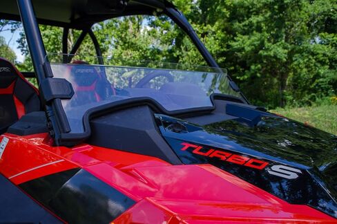 SuperATV Half Windshield for 2021+ Polaris RZR Trail 900 Sport/S 900 / S 1000 / Premium/Ultimate | Clear Standard Polycarbonate Construction 250X Stronger Than Glass | Made in USA in Saudi Arabia