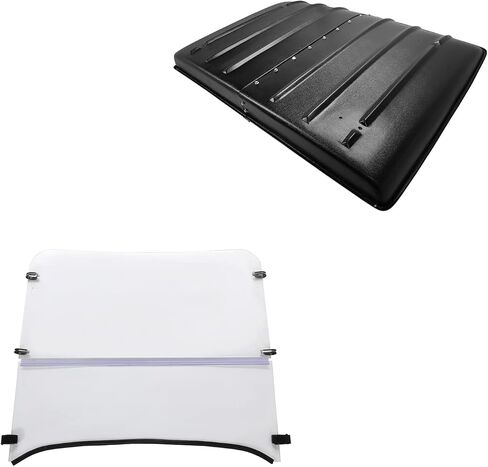 HECASA Hard Roof Top + Clear Windshield Compatible with 2005-2022 Kawasaki Mule 610 SX 4X4 600 KAF400 SE XC 610 UTV Top Black + Front Folding Windscreen in Saudi Arabia