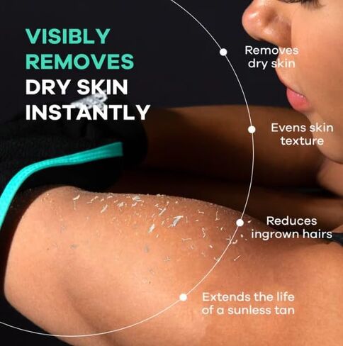 Dermasuri - قفاز تقشير عميق للاستحمام - قفازات تنظيف الجسم - مقشر منظف البشرة الكوري - علاج تلميع الجلد الميت - مزيل فرك التقرن البيلاريس - (عبوتان) in Kuwait