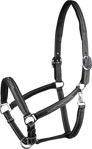 HORZE Warren Soft Adjustable Genuine Leather Horse Halter | Stainless Steel Hardware in Kuwait
