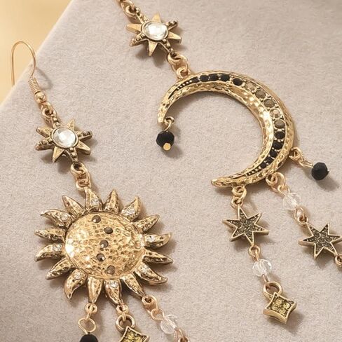 Moon Earrings Sun and Moon Earrings for Women Gold Star Celestial Witchy Earring Dangle Renaissance Star Sun Moons Magic Jewelry Accessories Trendy Jewelry Gifts in Saudi Arabia