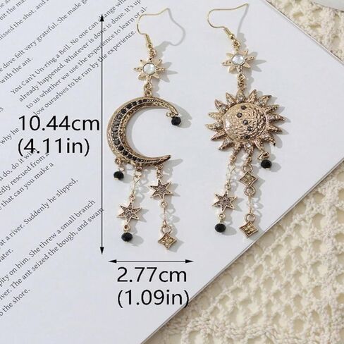 Moon Earrings Sun and Moon Earrings for Women Gold Star Celestial Witchy Earring Dangle Renaissance Star Sun Moons Magic Jewelry Accessories Trendy Jewelry Gifts in Saudi Arabia