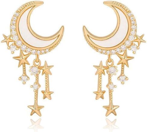 Moon Earrings Sun and Moon Earrings for Women Gold Star Celestial Witchy Earring Dangle Renaissance Star Sun Moons Magic Jewelry Accessories Trendy Jewelry Gifts in Saudi Arabia