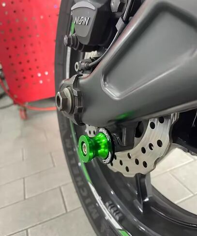 Motorcycle Swing Arm Spools M8 Paddock Slider Stand Bobbins For Z650 RS EX650 Ninja 650KRT 650R Vulcan S 650 VN650 Versys650cc KLE650 2026 2025 2024 Swingarm Spool Accessories (Green) in Saudi Arabia