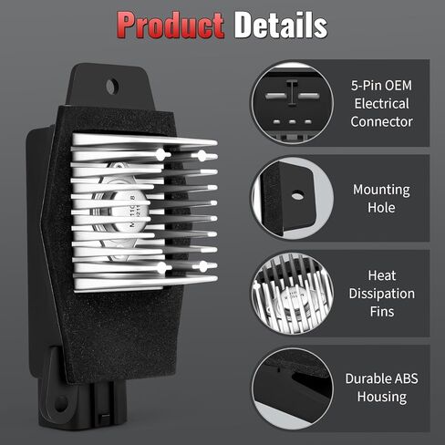 HVAC Fan Blower Motor Resistor - Compatible with Ford F250 Super Duty 2005-2007, F350 Super Duty, F450 Super Duty, F550 Super Duty, F650, F750, F53 - Auto AC Control Replace 2C3Z19E624AA 6C3Z19E624AA in Kuwait