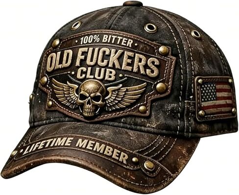 Old Fuckers Club Vintage Baseball Cap, 100% Bitter Lifetime Member Embroidered Hat, Retro Distressed Adjustable Washed Cap in Saudi Arabia