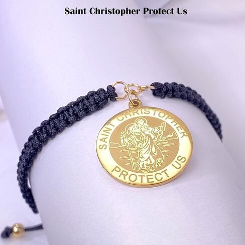 Saint Christopher Bracelet for Women Men, St Christopher Jewelry, Religious Christian Protection Jewelry Catholic Gifts for Confirmation/Birthday/Christmas/Family Members/Friends in Saudi Arabia