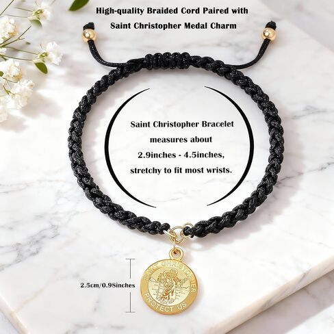 Saint Christopher Bracelet for Women Men, St Christopher Jewelry, Religious Christian Protection Jewelry Catholic Gifts for Confirmation/Birthday/Christmas/Family Members/Friends in Saudi Arabia