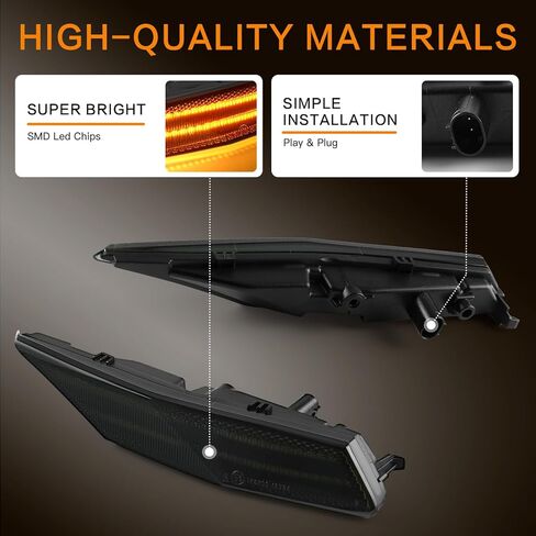 litzland LED Side Marker Lights Sequential Amber Compatible with Porsche Taycan Sedan 2020-up Front Bumper LED Turn Signal Indicator Blinker Lamps in Kuwait