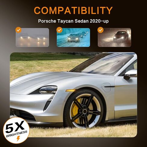 litzland LED Side Marker Lights Sequential Amber Compatible with Porsche Taycan Sedan 2020-up Front Bumper LED Turn Signal Indicator Blinker Lamps in Kuwait