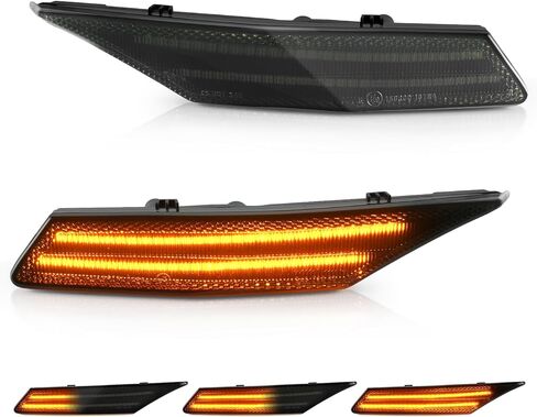 litzland LED Side Marker Lights Sequential Amber Compatible with Porsche Taycan Sedan 2020-up Front Bumper LED Turn Signal Indicator Blinker Lamps in Kuwait
