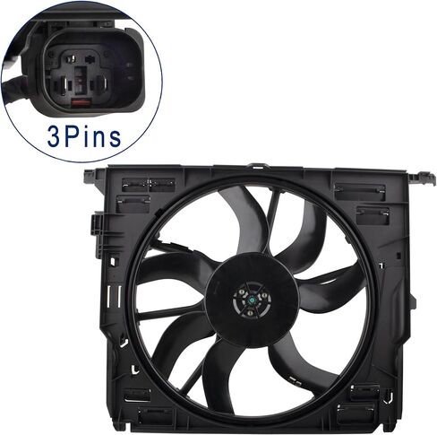 مجموعة مروحة تبريد الرادياتير BOXI مناسبة لسيارات BMW 528i 530i 535i xDrive 640i xDrive 740i 740Li xDrive F01 F02 F06 F10 F11 F12 2009-2015 3.0L l6 17428509741 17427599493 17427802943 in Saudi Arabia