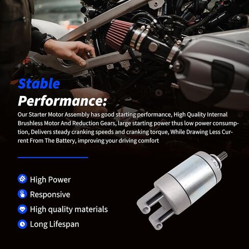 Starter Motor Assembly Compatible with Suzuki ATV DRZ400 LT-Z400 LTZ 400 Quadsport Z400 Kawasaki KFX400 KLX400R KSF400 Arctic Cat DVX 2003 2004 2005 2006 2007 2008 2009 Replace# 3445-033 31100-29F00 in Saudi Arabia