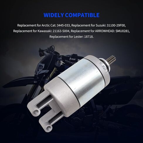Starter Motor Assembly Compatible with Suzuki ATV DRZ400 LT-Z400 LTZ 400 Quadsport Z400 Kawasaki KFX400 KLX400R KSF400 Arctic Cat DVX 2003 2004 2005 2006 2007 2008 2009 Replace# 3445-033 31100-29F00 in Saudi Arabia