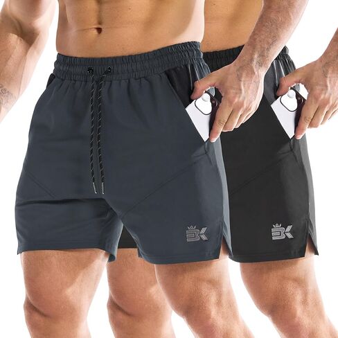 BROKIG Men's LightArmor Gym Shorts with Pocket,Fitted Quick Dry 5 Inch Inseam Athletic Shorts for Workout Exercise in Saudi Arabia