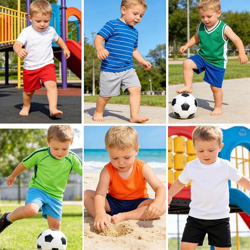 3 Pack Toddler Shorts Boys Basketball Shorts Athletic Soccer Short Baby Boy Stretch Breathable Pants Size 2-5T in Kuwait