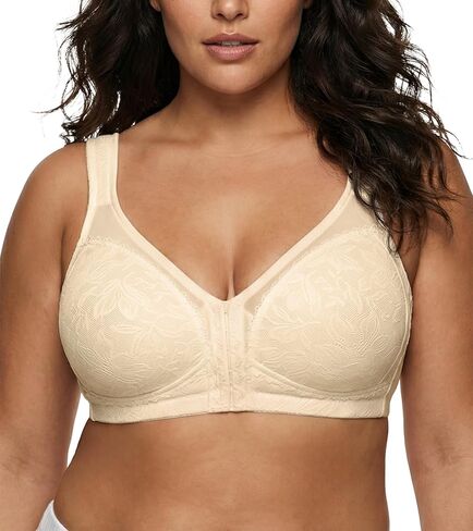 Front Closure Minimizer Bra Full Figure No Wired Plus Size Back Posture Bra for Women in Kuwait