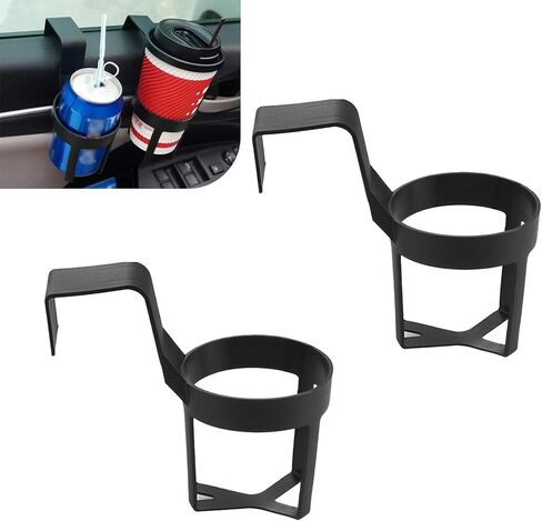 2 PCS Car Water Cup Holder, 5.5" x 2.8" x 5.5" Hanging Elastic PC Door Seat Armrest Gap Multi-Functional Storage Rack, Portable Installation Accessories, for Most Car Models (Black) in Saudi Arabia