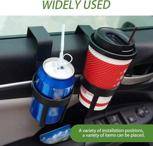 2 PCS Car Water Cup Holder, 5.5" x 2.8" x 5.5" Hanging Elastic PC Door Seat Armrest Gap Multi-Functional Storage Rack, Portable Installation Accessories, for Most Car Models (Black) in Saudi Arabia