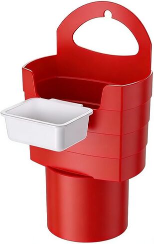 Car Cup Holder | Portable Food Holder | Durable Plastic, French Fries and Sauce Holder with Sauce Container (red) in Saudi Arabia
