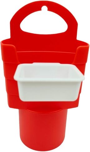 Car Cup Holder | Portable Food Holder | Durable Plastic, French Fries and Sauce Holder with Sauce Container (red) in Saudi Arabia
