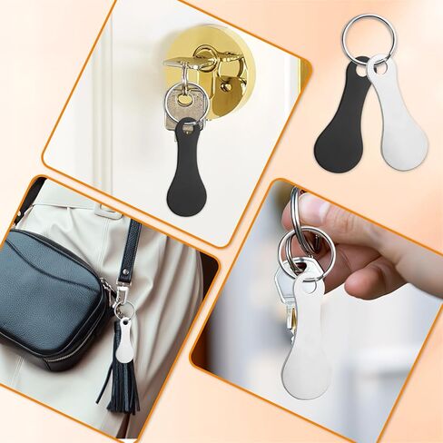 16 Pcs Quarter Keychain Holder, Portable Shopping Cart Token Keychain, Stainless Steel Trolley Tokens with Ring in Kuwait