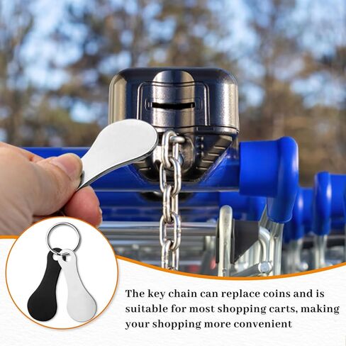 16 Pcs Quarter Keychain Holder, Portable Shopping Cart Token Keychain, Stainless Steel Trolley Tokens with Ring in Kuwait
