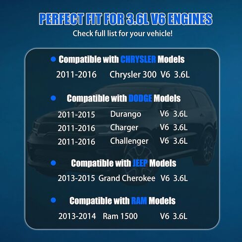 19185N Starter Motor Compatible with Chry.sler 300 Dodge Challenger Charger Durango Jeep Grand Cherokee Ram 1500 | 3.6L V6 Engine | 12V 1.3KW 9 Teeth CW | Replace# 4801852AB 428000-7210 in Kuwait