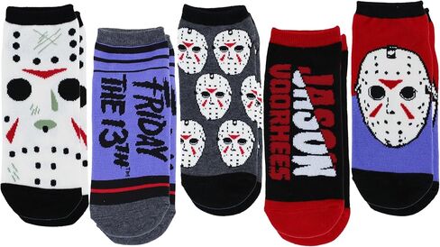 جوارب Hyp Friday the 13th Jason Voorhees للسيدات بقصة منخفضة، 5 قطع، مقاس الحذاء 4-10 in Saudi Arabia