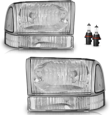 مجموعة المصابيح الأمامية لـ 1999-2004 Ford Super Duty F250 F350 F450 F550، لـ 2000-2004 Ford Excursion مع ضوء زاوية إشارة المصد مع مصابيح in Saudi Arabia