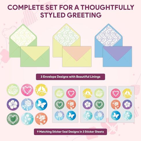 Decorably 18 Pack Foiled 5x7in Textured Happy Anniversary Cards for Couples with Envelopes and Stickers, 9 Lovely Designs for Parents, Grandparents, with Printed Message Inside - Gifting, Mailing in Saudi Arabia