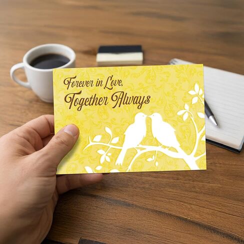 Decorably 18 Pack Foiled 5x7in Textured Happy Anniversary Cards for Couples with Envelopes and Stickers, 9 Lovely Designs for Parents, Grandparents, with Printed Message Inside - Gifting, Mailing in Saudi Arabia