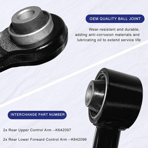 K642097 K642096 K750184 Rear Upper Lower Control Arm w/Bushings Lateral Arms Rear Sway Bar Link Assembly Replacement for 2007-2010 Ford Edge 09-10 Lincoln MKX-6pcs Suspension Kit in Saudi Arabia