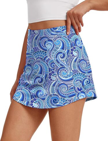 M MOTEEPI 15" Skorts for Woman Double Curves Golf Skirt Mini High Waisted Tennis Athletic Skort Inner Shorts 2 Pockets in Kuwait