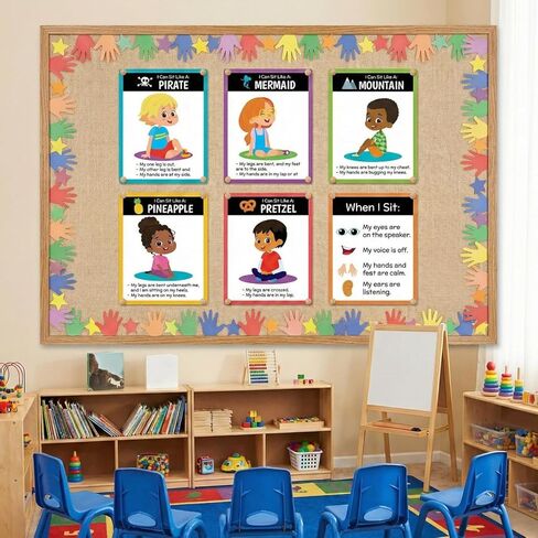 12" x 16" Classroom Rules Circle Time Sitting Expectations Posters - 6 Pc. in Saudi Arabia