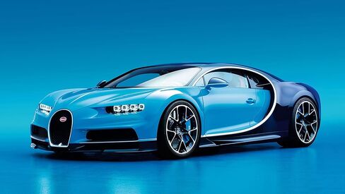 Palmetto Posters 24x36 Poster: Bugatti chiron Side View Blue 110214 in Kuwait