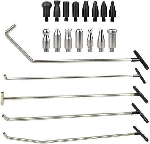 أدوات إصلاح دنت بدون طلاء من LadyRosian، 5 قطع من قضبان إزالة الانبعاج مع أدوات إصلاح دنت الرأس بدون طلاء، مجموعة إزالة دنت السيارة بدون طلاء، إزالة انبعاجات جسم السيارة من خدوش البرد وقرع الباب in Kuwait