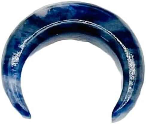 Natural Sodalite Gemstone Tribal Septum Crescent Pincher | Handmade Body Piercing Jewelry | Blue Stone Septum Ring for Stretched Piercings in Kuwait