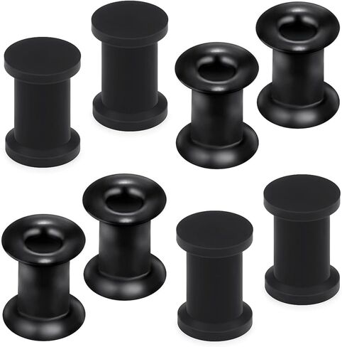 8G-25mm الاكريليك والسيليكون الأسود مقاييس الأنفاق المقابس للأذنين مزدوجة قياس مضيئة تمتد عدة الأذن المتوسع ثقب المجوهرات للنساء الرجال in Kuwait