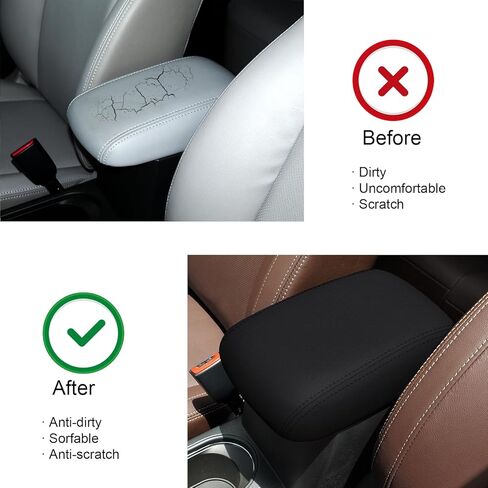 Center Console Cover for Subaru Forester 2013-2018 (Black),Waterproof Leather Anti-Scratch Armrest Cover for 2013 2014 2015 2016 2017 2018 Subaru Forester Accessories. in Kuwait