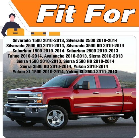 80994 مسند ذراع أمامي يسار للسائق، لوحة باب متوافقة مع Chevy Silverado Avalanche Tahoe Suburban GMC Sierra Yukon 2010-2014، مقبض تحرير الباب فوق مسند الذراع 27 بوصة، أسود GM# 84127280 US in Kuwait