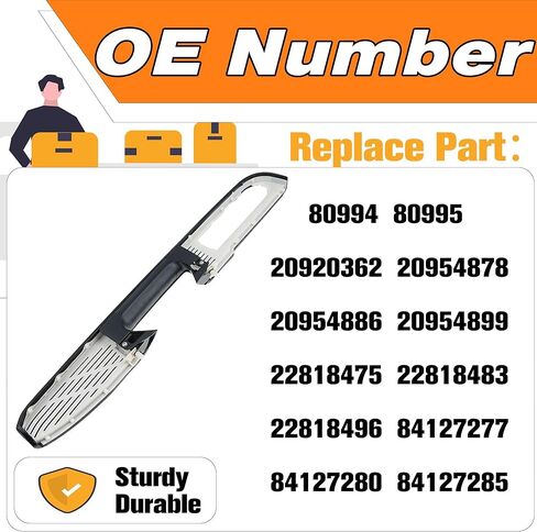 80994 مسند ذراع أمامي يسار للسائق، لوحة باب متوافقة مع Chevy Silverado Avalanche Tahoe Suburban GMC Sierra Yukon 2010-2014، مقبض تحرير الباب فوق مسند الذراع 27 بوصة، أسود GM# 84127280 US in Kuwait